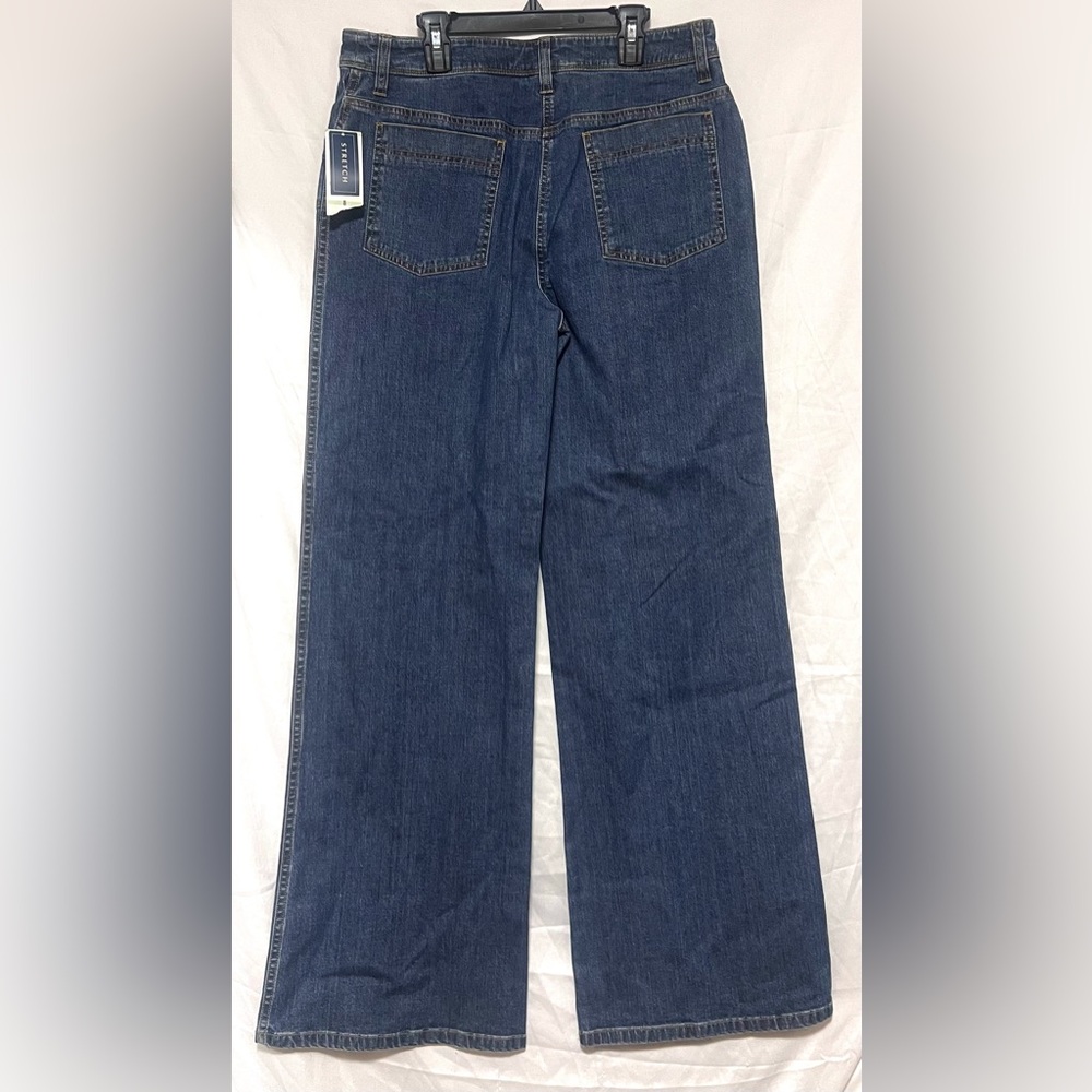 NWT Jones New York High Rise Salsbury 2 Wide Leg Patch Pocket Jeans Winter Boho - Picture 6 of 15